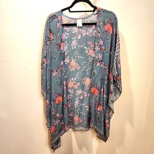Japna Floral open front cardigan one size tunic Kimono